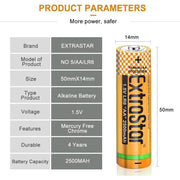Extrastar Alkaline Batteries 1.5v AA Pack 4