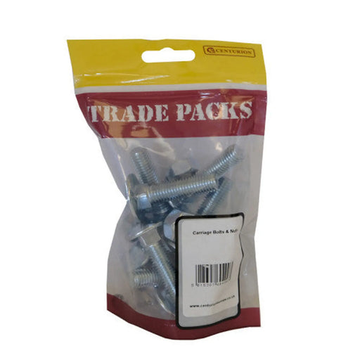 Cup Sqaure Carriage Bolts & Nuts - Zinc Plated - M12 x 75mm - (Pack of 7)
