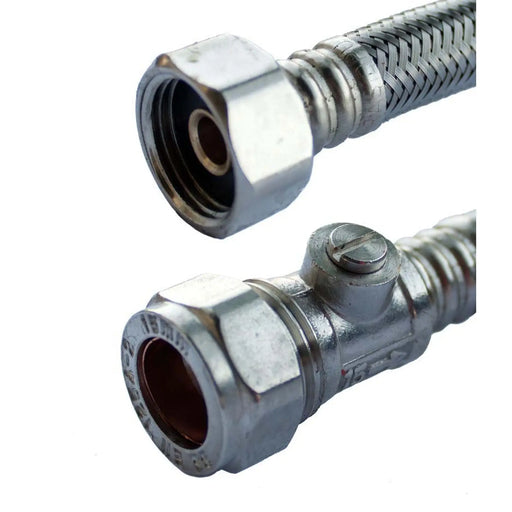 Oracstar Flexi Tap Connector 15 x 15mm x 50cm + Iso Valve 9.5mm
