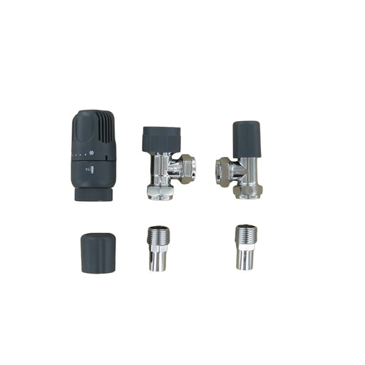 Securplumb Anthracite Angled Radiator Valve Pair 15mm