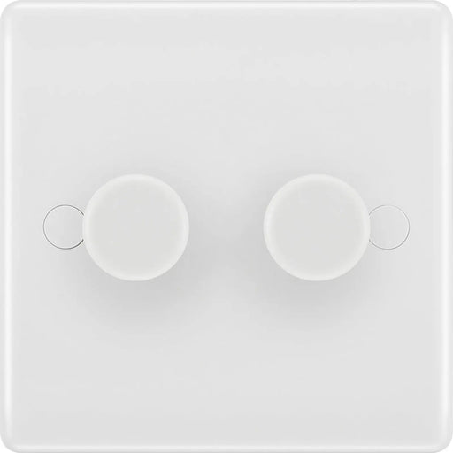 BG White Moulded Double 2 Way Dimmer Switch 200w