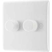 BG White Moulded Double 2 Way Dimmer Switch 200w