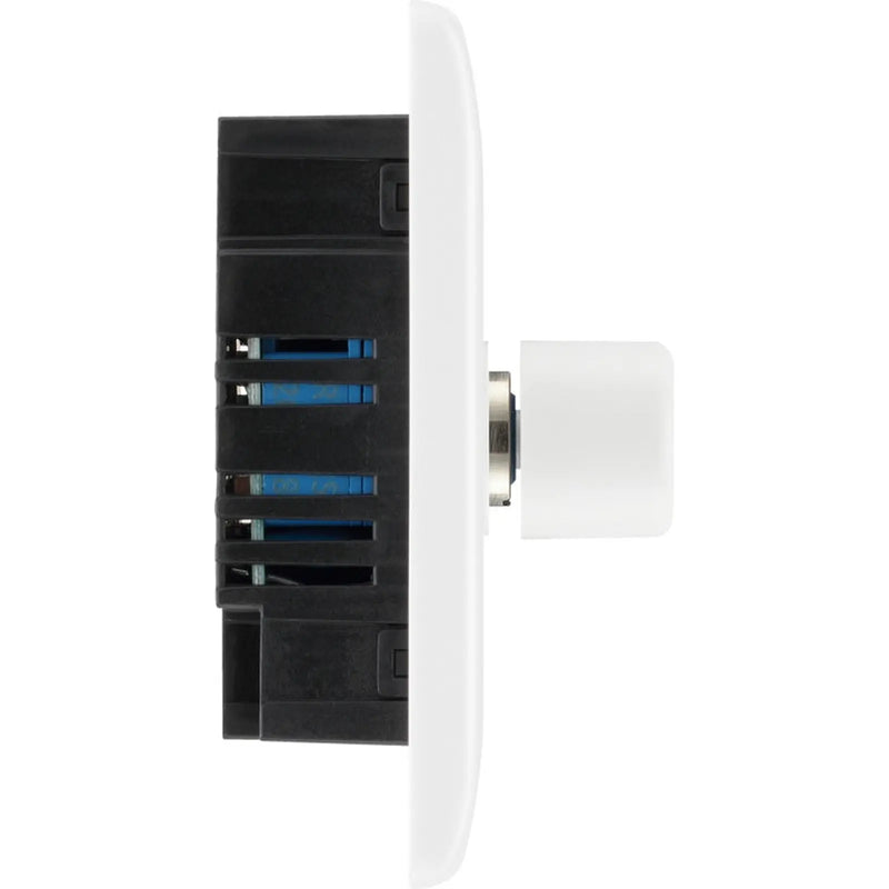 BG White Moulded Double 2 Way Dimmer Switch 200w