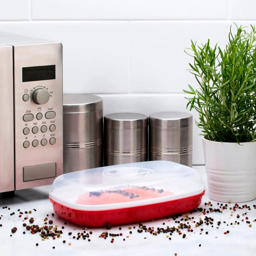 Pendeford Microwave It Fish Steamer Red