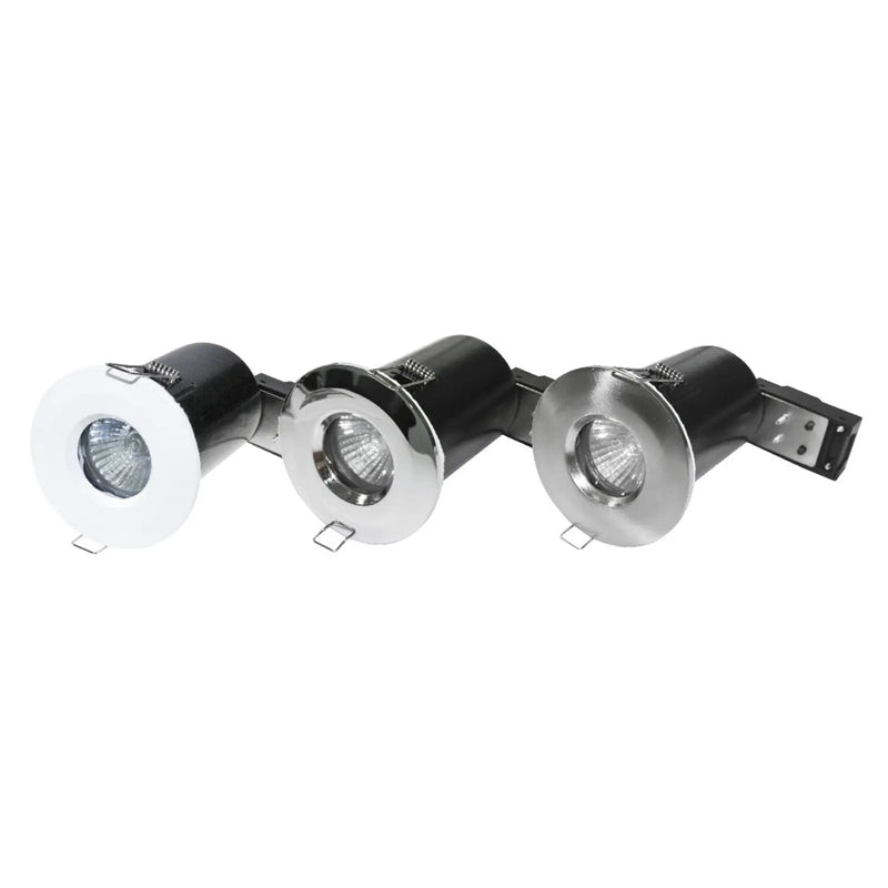 Powermaster IP65 Fire Rated Fixed Downlight Brushed Chrome