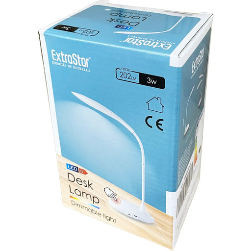 Extrastar Rechargable Dimmable Desk Lamp With Usb 3w White