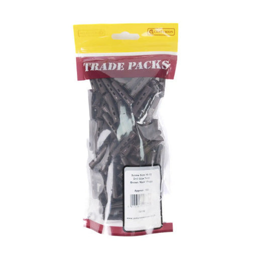 Wallplugs - Brown - Screw Size 10-12 - (150 PK) - Pack of 5