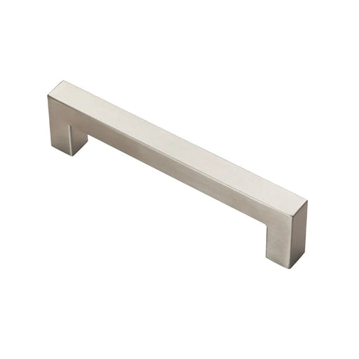 14Mm Dia. Mitred Linear Pull Handle - 128Mm C/C - Bolt Through Fixing - Satin Stainless Steel 128mm c/c
