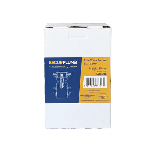 Securplumb Basin Waste Brushed Brass 89mm x 32mm