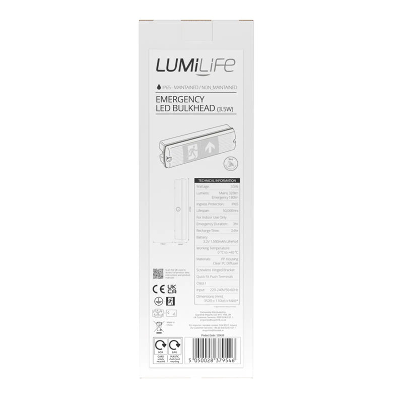 Lumilife Emergency Bulk Head 3w 320lm 6000k