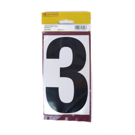 150mm Black Self Adhesive Vinyl Number 3