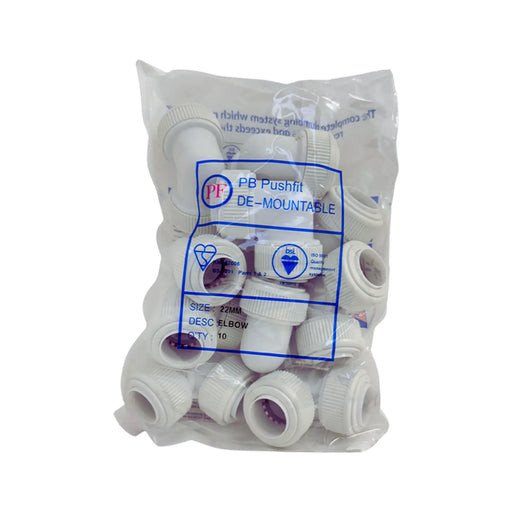 Whitespeed Push-Fit Elbow 22mm Pack 10