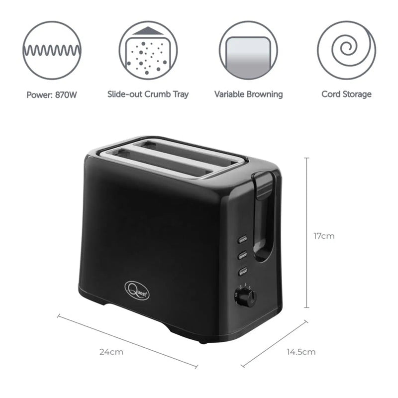 Quest 2 Slice Toaster Black