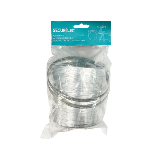 Securlec Aluminium Flexible Ducting 3m x 100mm 4"