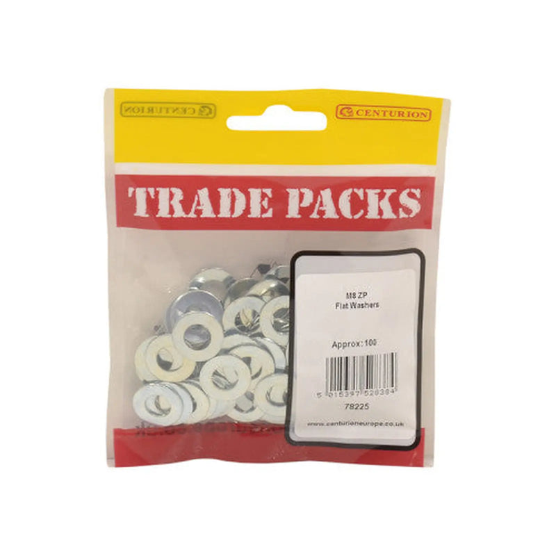 Flat Washers - Zinc Plated - M8 - (100 PK) - Pack of 5