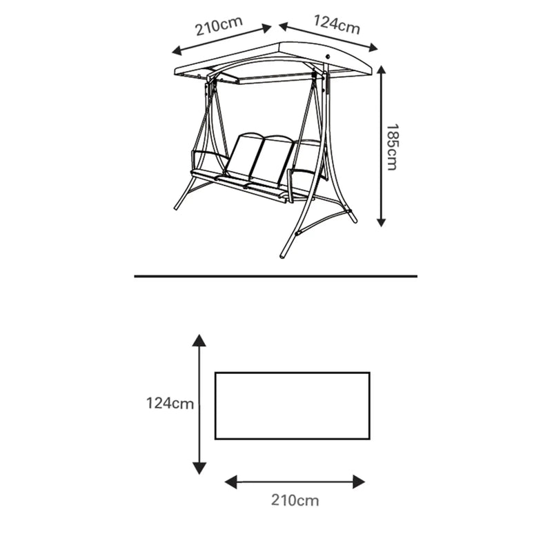 Pagoda Sienna 3 Seat Steel Hammock
