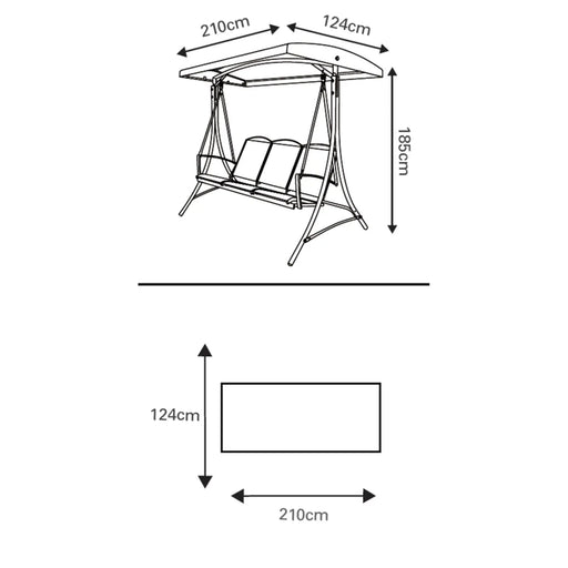 Pagoda Sienna 3 Seat Steel Hammock