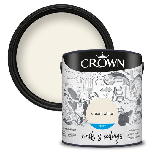 Crown Walls & Ceilings Matt 2.5L Cream White