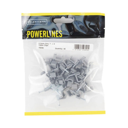 Flat Cable Clips - Grey - 1/1.5mm - (60 PK) - Pack of 5