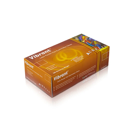 Aurelia Vibrant Latex Powder Free Gloves Box 100 Large