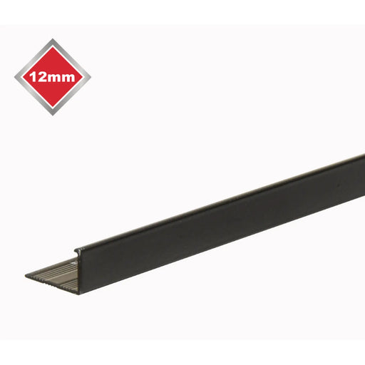 Tile Rite Smooth L Metal Tile Edge 12mm Black