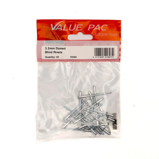 3.2mm x 7.9mm Domed Blind Rivets (Pack of 22)