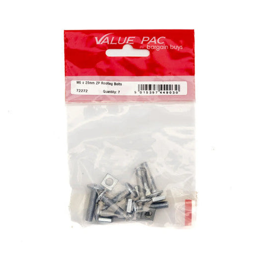 M6 x 25mm ZP Roofing Bolts (Pack of 7) - Pack of 10