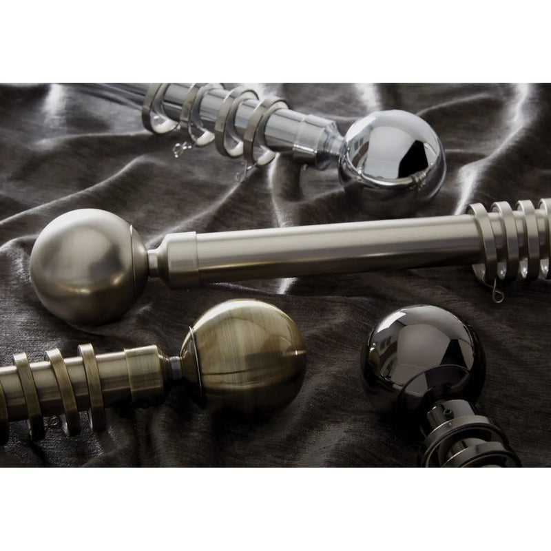Jones Interiors Cosmos 28mm Metal Curtain Pole Kit Matt Black 180cm