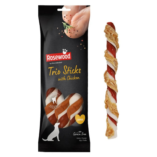 ROSEWOOD Trio Sticks With Chicken Dog Treats Large