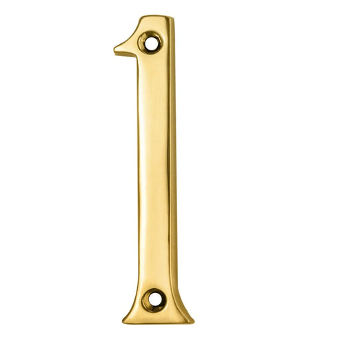 Numeral Face Fix (No.1) - Polished Brass 76MM
