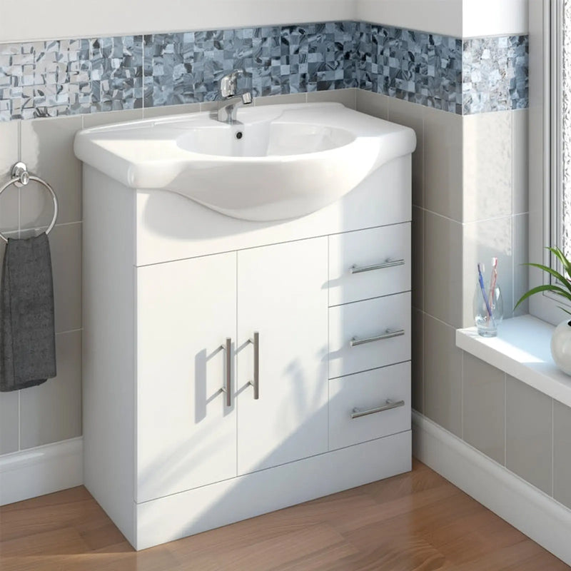 SP Rydal Freestanding White Vanity Unit 720mm