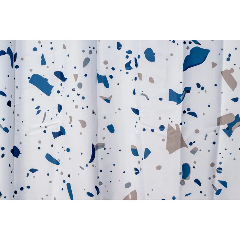 Croydex Shower Curtain 1800mm Blue Terrazzo