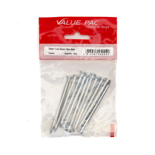 75mm Galv Round Wire Nails 100g