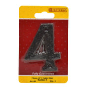 No.4 Door Numerals, Black, 75mm - Pack of 5