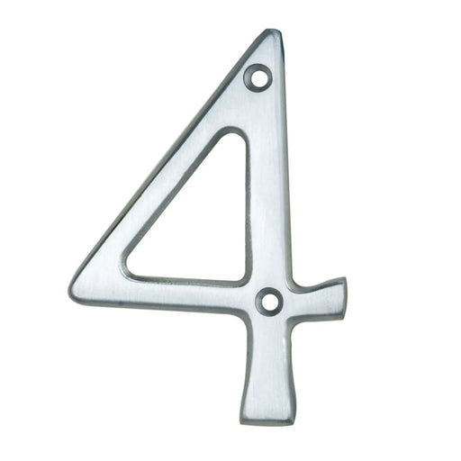 Numeral Face Fix (No.4) - Satin Chrome 76MM