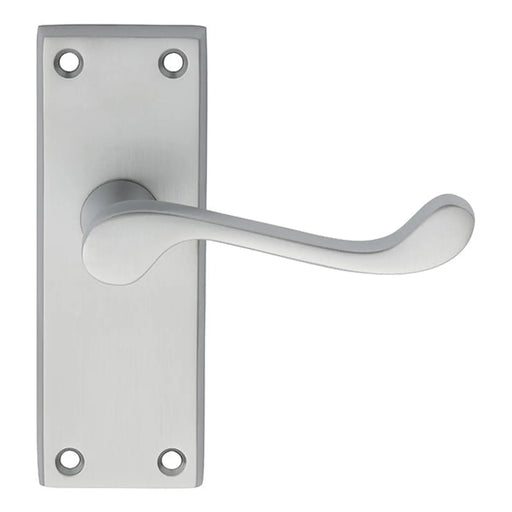 Victorian Scroll Lever On Backplate - Latch - Satin Chrome 118MM X 43MM