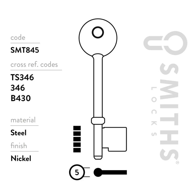 Smiths Locks Union Mortice Key Blank Pack 10