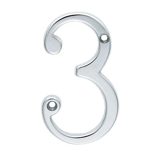 Numeral Face Fix (No.3) - Satin Chrome 76MM