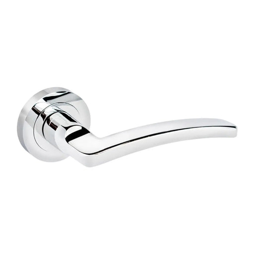 Securit Nova Lever On Rose Door Handle Polished Chrome 52 x 9mm
