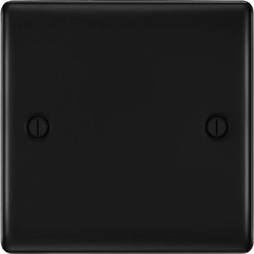 BG Single Blank Plate Matt Black