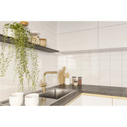 Golden Tile Metro Flat Gloss Wall Tile 200 x 100 x 7 mm White 0.88m2