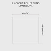 RENAISSANCE Blackout Roller Blind Black 90cm