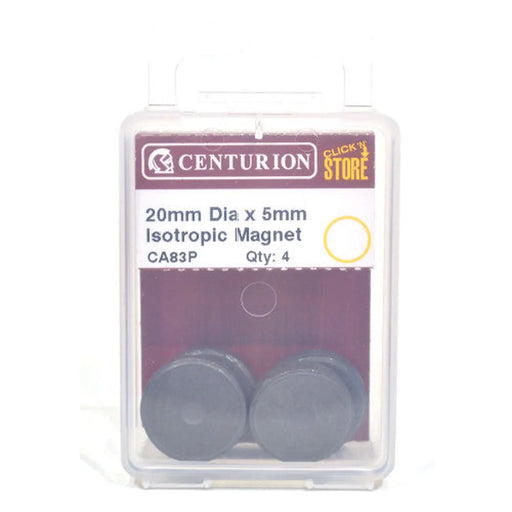 20mm Diameter x 5mm Isotropic Ferrite  Magnet (Pack of 4)