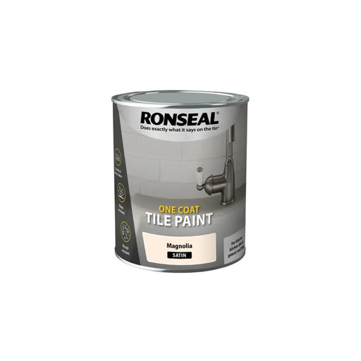 Ronseal One Coat Tile Paint 750ml Magnolia Satin