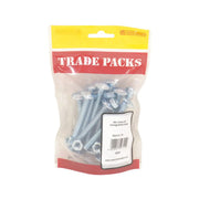 Cup Square Carriage Bolts & Nuts  - Zinc Plated - M8 x 75mm - (14 - Pack of 5