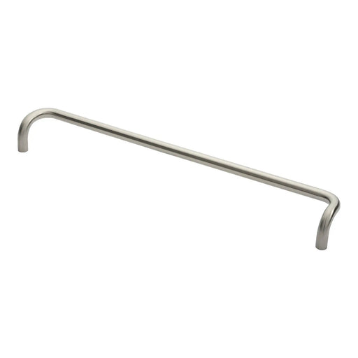 19Mm Dia. Cranked Pull Handle - 600Mm C/C - Bolt Through Fixing - Satin Stainless Steel