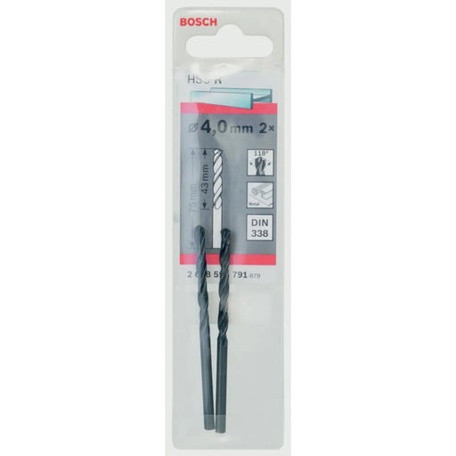 Bosch HSS Twist Point TEQ Drill Bit 2 Pack 4mm