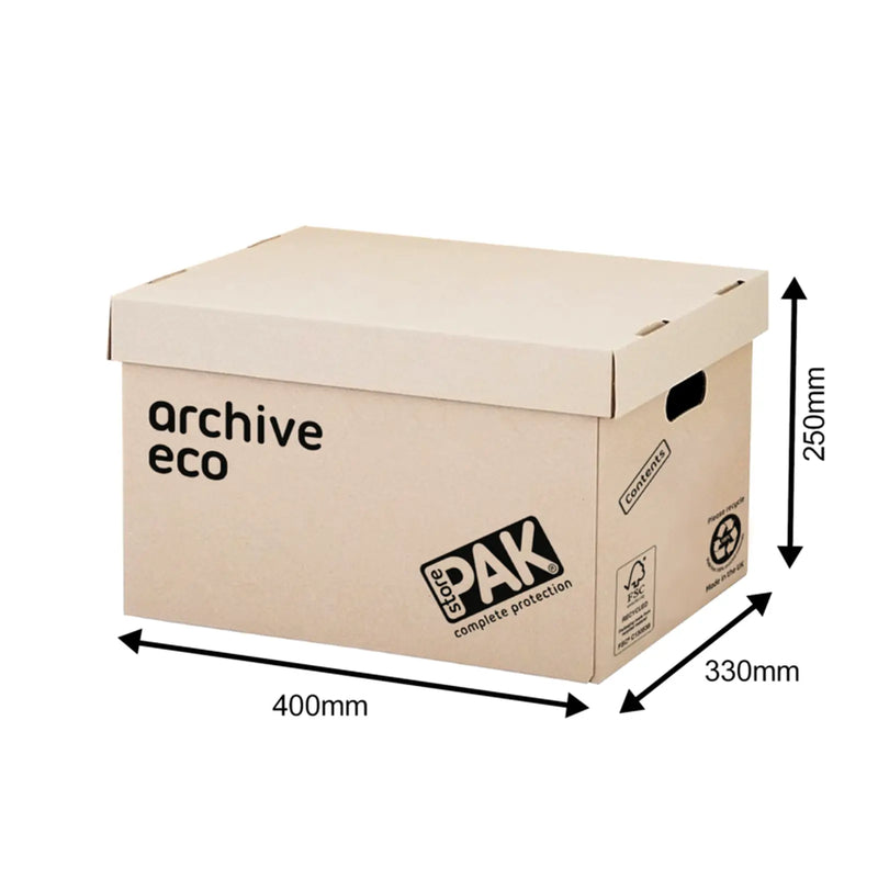 Storepak Archive Eco Cardboard Storage Box & Lid Pack 3