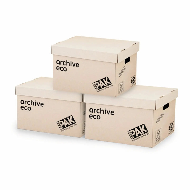 Storepak Archive Eco Cardboard Storage Box & Lid Pack 3