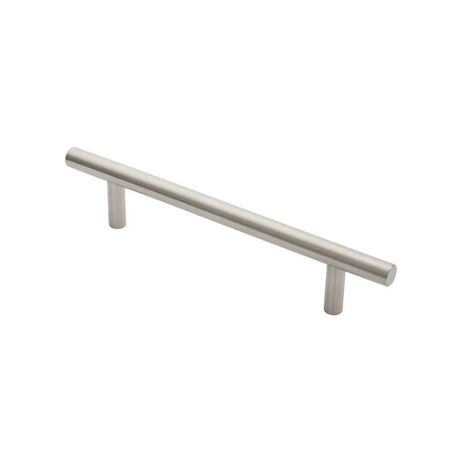 19Mm Dia. T Bar Pull Handle - 225Mm C/C - Bolt Through Fixing - Satin Stainless Steel